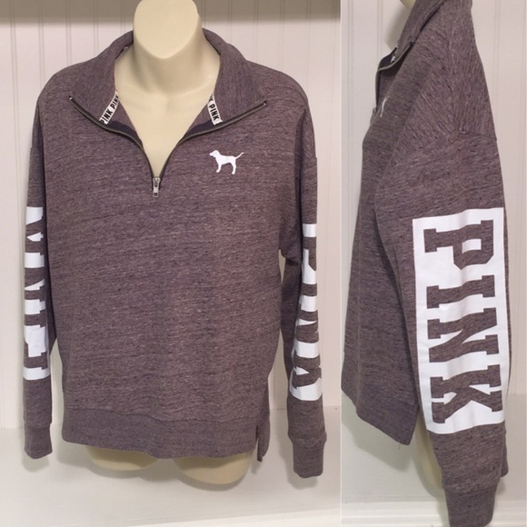 PINK Victoria's Secret Tops - PINK Victoria’s Secret marled 1/4 zip sweatshirt